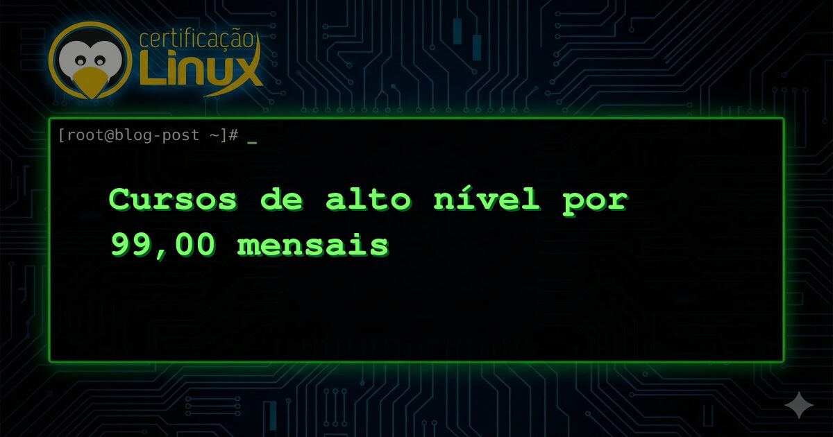 Cursos de alto nível por 99,00 mensais