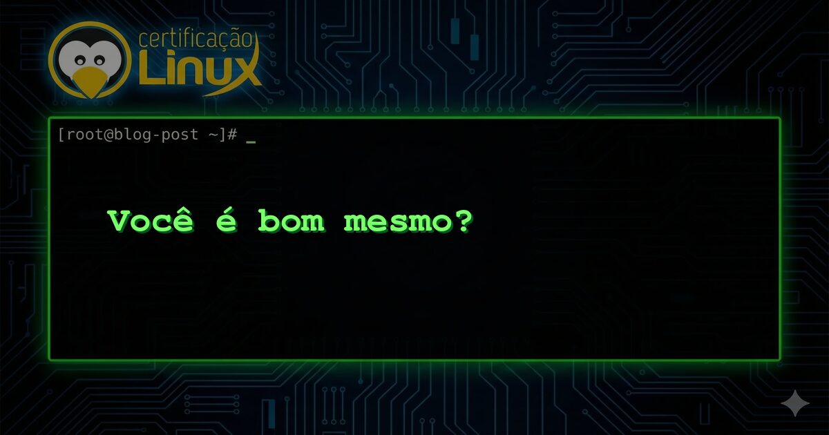 Você é bom mesmo?